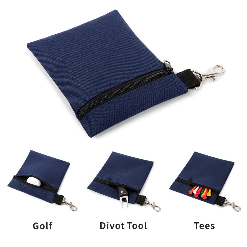 BuyAgain Golf Tee Pouch, 5.62 X 6.87 Inch Professional Zipper Golf Tee/Ball Pouch Bag With Metal Lobster Claw Clip. - Image 5